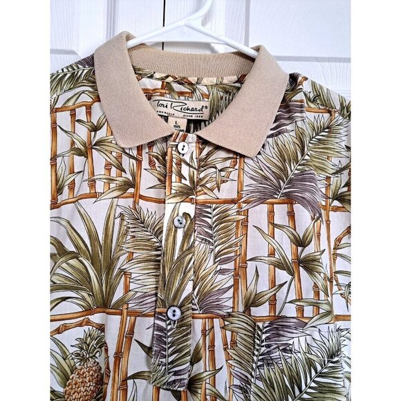 Tori Richard Men's L Short Sleeve 100% Cotton Lawn Short Sleeve Polo Shirt - Picture 4 of 8